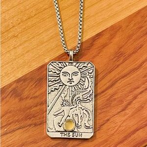 Sun Tarot Card Necklace